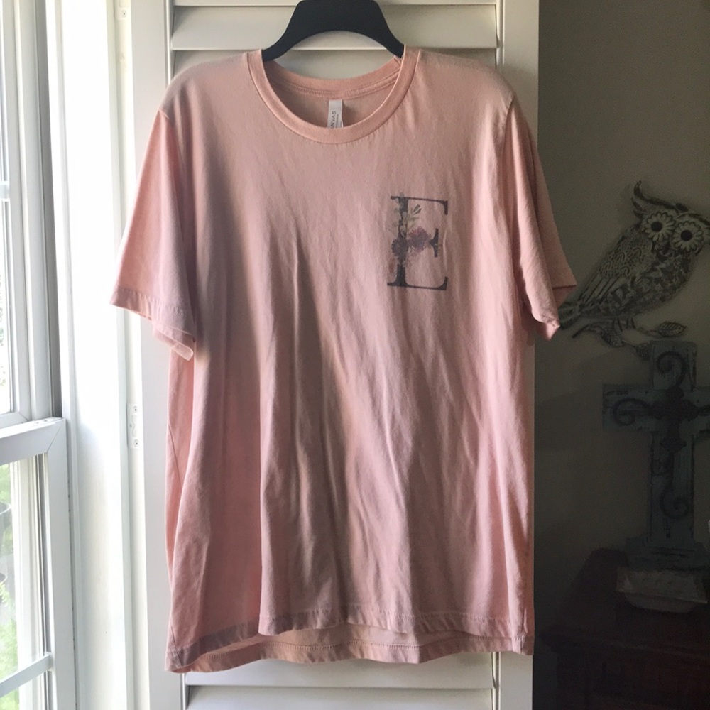 Light pink “E” tee shirt